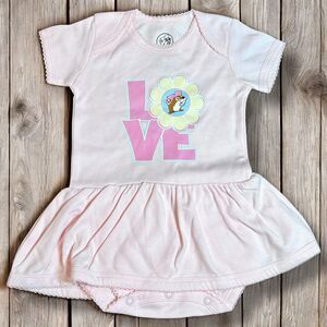 Buc-ee's Pink Flower Bodysuit Dress Size 3 Months